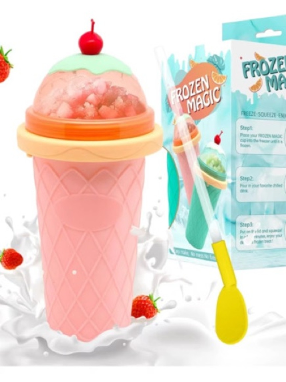 Slushy Maker Cup, DIY Frozen Magic Squeeze Cup for juice Milk & Smoothie